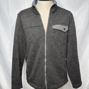 Marmot Mens Fleece Jacket L Charcoal Grey Heather Full Zip Wool Blend